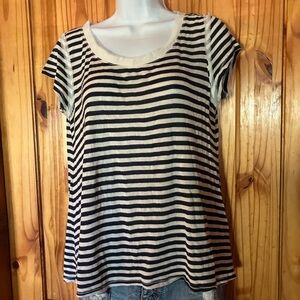 Jolt Blue Striped Lace Back Top